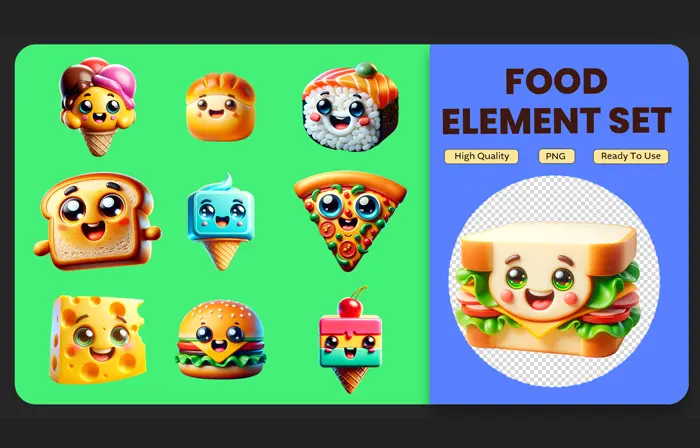 Yummy Food 3D elements Pack